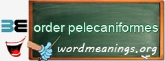 WordMeaning blackboard for order pelecaniformes